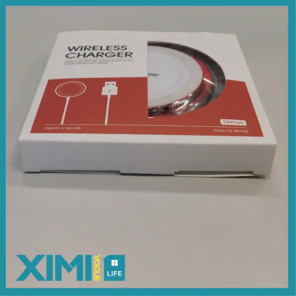 Wireless Charger-Q6 (5V 1A)(White with Red Rim)