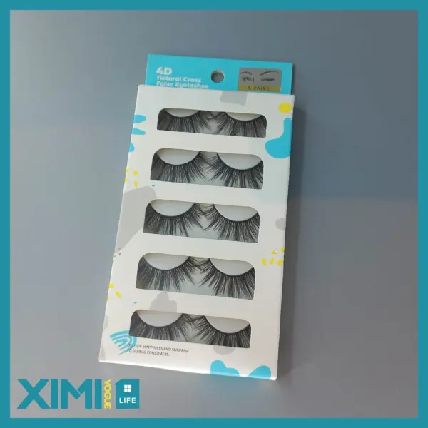 4D Natural Cross False Eyelashes (Black) (5 Pairs)
