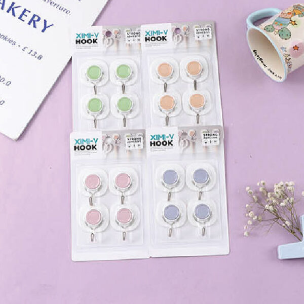 Simple Square Hooks 4Pcs (Colorful)