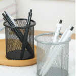 Simple Iron Mesh Round Pen Holder