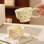 400Ml/13.52Fl.Oz. Fresh Floret Ceramic Breakfast Cup With Large Handle - Image 2