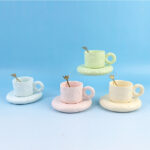 Cute Doughnut Basic Ceramic Cup and Saucer Set - Image 2