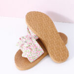 Floral Series Bowknot Flat Beach Sandals 40 (Beige) - Image 2