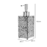 Square Refillable Pump Bottle 400Ml Transparent- Black (YWU) - Image 2