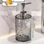 Round Refillable Pump Bottle 400Ml Transparent -Black (YWU) - Image 2