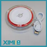 Wireless Charger-Q6 (5V 1A)(White with Red Rim) - Image 2