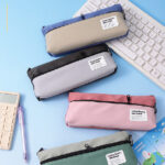 Two-Layer Simple Splicing Trapezoidal Pencil Bag - Image 2