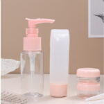 Travel Series Pink Cap Transparent Dispensing Bottle 7 Piece/Set A - Image 2
