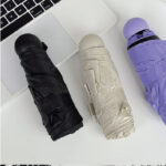 Small Portable Solid Color Five-Fold Umbrella - Image 3