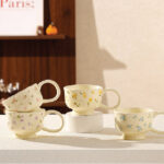 400Ml/13.52Fl.Oz. Fresh Floret Ceramic Breakfast Cup With Large Handle - Image 3