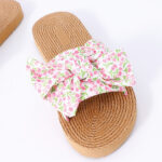 Floral Series Bowknot Flat Beach Sandals 40 (Beige) - Image 3