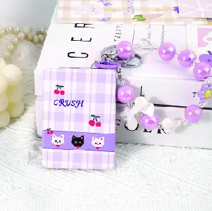Cherry Kitten Rectangular Stylish Hanging Mirror For Bag