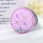 Large Round Trendy Glitter Portable Mirror