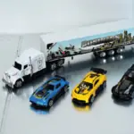 Sports Car Alloy Trailer Toy Set 3+1