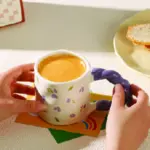 350Ml Flower Series Ceramic Cup Single Cup