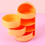Cartoon Three-Layer Rotating Desktop Plastic Storage Box (Yellow) - Image 2