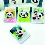 Cute Panda Square Glitter Portable Mirror - Image 2