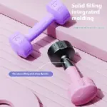 Dull Polished Pvc Coating Dumbbell (3Kg) - Image 2