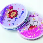 Happy Apple Quicksand Round Portable Mirror - Image 2