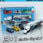 Sports Car Alloy Trailer Toy Set 3+1 - Image 2