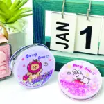 Happy Apple Quicksand Round Portable Mirror - Image 3